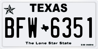 TX license plate BFW6351