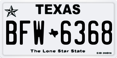 TX license plate BFW6368