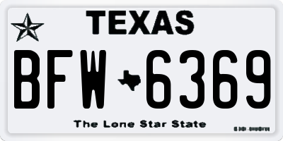 TX license plate BFW6369