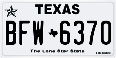 TX license plate BFW6370