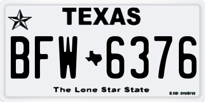 TX license plate BFW6376