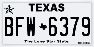TX license plate BFW6379