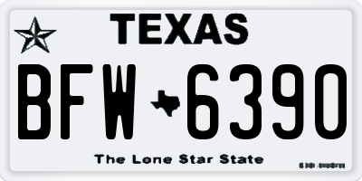 TX license plate BFW6390