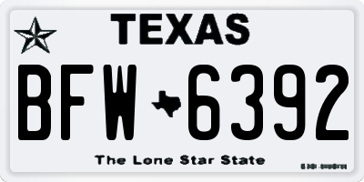 TX license plate BFW6392