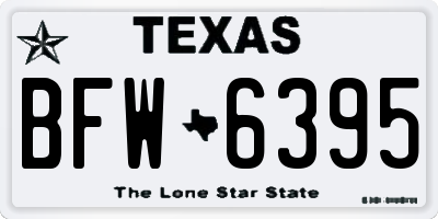 TX license plate BFW6395
