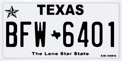 TX license plate BFW6401