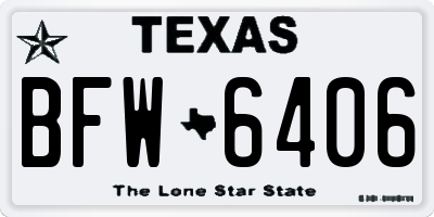 TX license plate BFW6406
