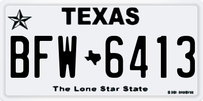TX license plate BFW6413