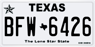 TX license plate BFW6426