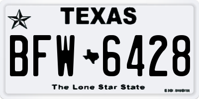 TX license plate BFW6428