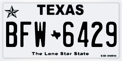 TX license plate BFW6429