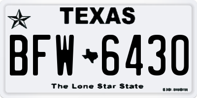 TX license plate BFW6430