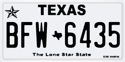 TX license plate BFW6435