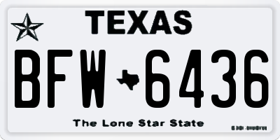 TX license plate BFW6436