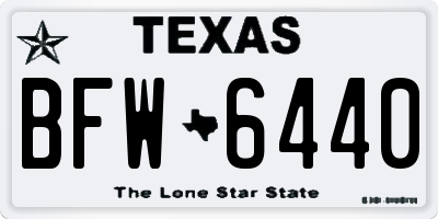 TX license plate BFW6440