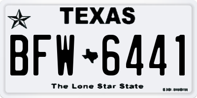 TX license plate BFW6441