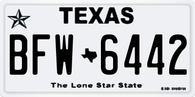 TX license plate BFW6442