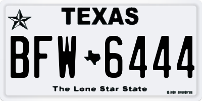 TX license plate BFW6444