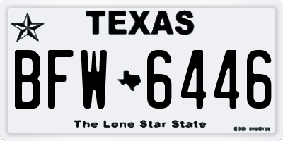 TX license plate BFW6446