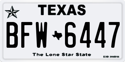 TX license plate BFW6447