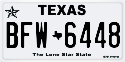 TX license plate BFW6448