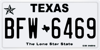 TX license plate BFW6469