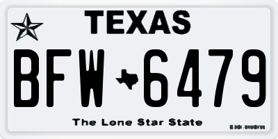 TX license plate BFW6479