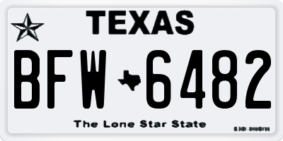 TX license plate BFW6482