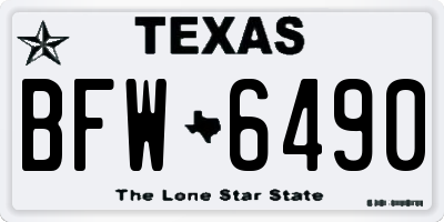 TX license plate BFW6490