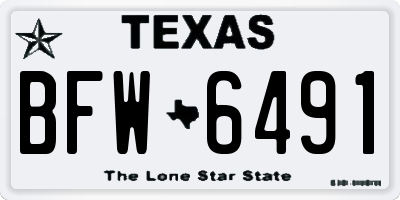 TX license plate BFW6491