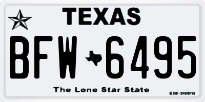 TX license plate BFW6495