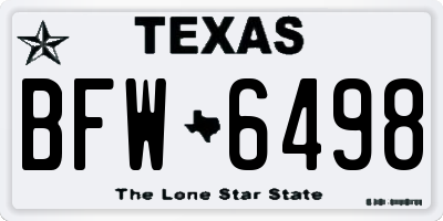 TX license plate BFW6498