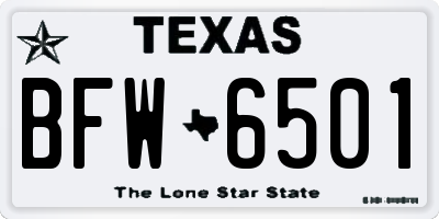 TX license plate BFW6501