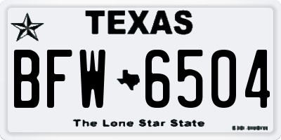 TX license plate BFW6504