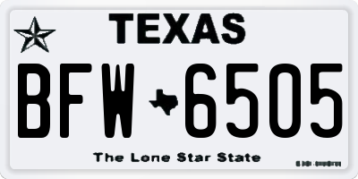TX license plate BFW6505