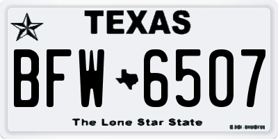 TX license plate BFW6507