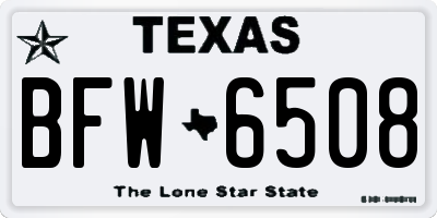TX license plate BFW6508