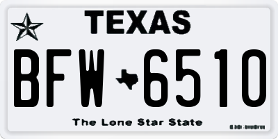 TX license plate BFW6510