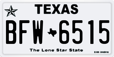 TX license plate BFW6515