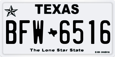 TX license plate BFW6516