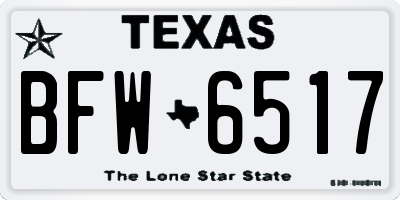 TX license plate BFW6517
