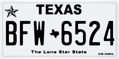 TX license plate BFW6524