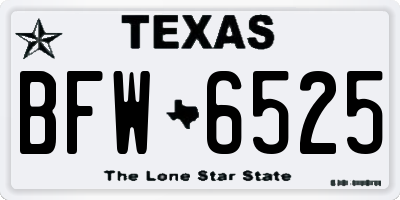 TX license plate BFW6525