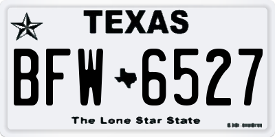 TX license plate BFW6527
