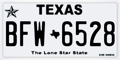 TX license plate BFW6528