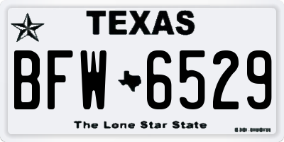 TX license plate BFW6529