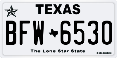 TX license plate BFW6530