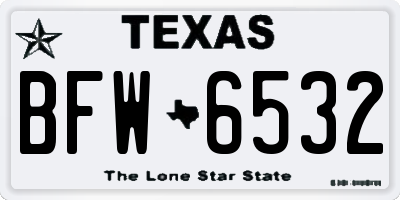 TX license plate BFW6532