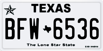 TX license plate BFW6536