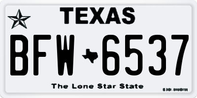 TX license plate BFW6537